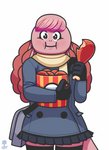 anthro bucket bucket_of_chicken chicken_meat clothed clothing coat container drumstick_(food) eating eating_food female food fried_chicken fully_clothed holding_bucket holding_container holding_food holding_object holidays japanese looking_at_viewer meat pink_eyes purse scarf simple_background solo topwear white_background wazzaldorp christmas real_axolotl_hours axey_(wazzaldorp) amphibian axolotl marine mole_salamander salamander 2019