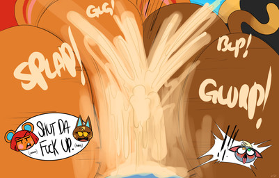 ahegao big_butt big_penis bodily_fluids brown_body brown_fur butt butt_size_difference collaborative collaborative_hot_dogging collaborative_sex cum dialogue ejaculation erection female first_person_view fur genital_fluids genitals grey_body grey_fur hot_dogging huge_butt humiliation looking_pleasured male male/female onomatopoeia orange_body orange_fur penis penis_humiliation profanity sex sound_effects speech_bubble text twerking vulva ota_(artist) animal_crossing nintendo hazel_(animal_crossing) katt_(animal_crossing) raymond_(animal_crossing) domestic_cat felid feline felis mammal rodent sciurid tree_squirrel 2023 digital_media_(artwork) english_text hi_res