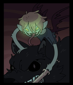 alternate_species ambiguous_gender black_body black_border black_fur border duo fanged_bite_mark fanged_bite_mark_on_neck fangs feral forked_tongue fur melee_weapon rubber_hose_style smile sword teeth tongue toony weapon wings discount-supervillain adventure_time cartoon_network finn_the_human canid canine canis humanoid mammal vampire wolf hi_res