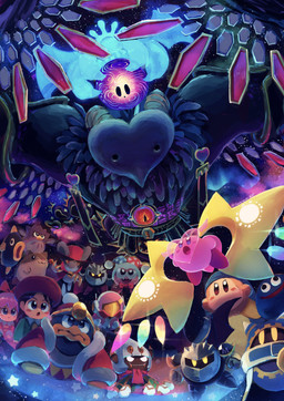 absolutely_everyone ambiguous_gender anthro battle biped blush blush_stickers cosmic_background detailed_background determined female feral group heart_symbol large_group machine male pink_body red_body size_difference space space_background star_polygon suyasuyabi427 kirby_(series) kirby_star_allies nintendo adeleine_(kirby) bandana_waddle_dee coo_(kirby) dark_meta_knight daroach gooey_(kirby) kine_(kirby) king_dedede kirby magolor marx_(kirby) master_crown meta_knight ribbon_(kirby) rick_(kirby) susie_(kirby) taranza void_soul void_termina aquatic arachnid arthropod avian bird cricetid dark_matter_(kirby) fairy fish hamster human humanoid mammal murid murine penguin rat robot rodent spider spidr waddle_dee waddling_head 2022 absurd_res colorful_theme digital_drawing_(artwork) digital_media_(artwork) hi_res signature male_(lore)