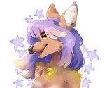 anthro breasts eyebrows eyelashes female hair nude purple_hair simple_background smile solo white_background yellow_eyes reysi elidi_(hazardezlizzie) deer mammal 6:5 absurd_res digital_media_(artwork) hi_res