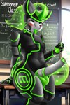 ahegao anthro balls bodily_fluids cum genital_fluids genitals looking_pleasured male min-3_(oc) penis solo tail text glacialpain equid equine horse mammal robot_anthro absurd_res digital_media_(artwork) hi_res