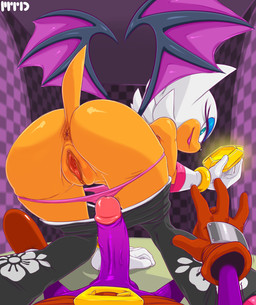 2014 anthro anus balls bat big_butt blue_eyes butt duo erection female gem hair looking_at_viewer looking_back male marthedog mustelid nack_the_weasel penis pussy rouge_the_bat sega smile sonic_(series) weasel white_hair wings
Rating: Explicit
Score: 5
User: Robinebra
Date: January 16, 2014