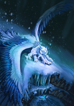 detailed_background feathered_wings feathers feral ice night nude outside snow snowing solo spread_wings tail tail_feathers white_body wings astraceta felid hybrid leopard mammal pantherine absurd_res colored digital_media_(artwork) hi_res shaded