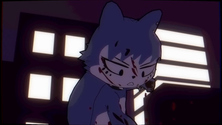 angry anthro blood blood_on_face blood_on_hand blood_splatter blue_body blue_fur bodily_fluids bracelet breasts building city city_background clenched_teeth collar collar_only countershade_face countershade_torso countershading cruelty ear_piercing female fur gore industrial_piercing jewelry killing light night nipples nude offscreen_character offscreen_death piercing punch small_breasts solo spiked_bracelet spiked_collar spikes tail tail_motion teeth violence e254e kora_(e254e) mammal rodent sciurid tree_squirrel 16:9 3d_(artwork) 3d_animation animated digital_media_(artwork) hi_res short_playtime sound webm widescreen