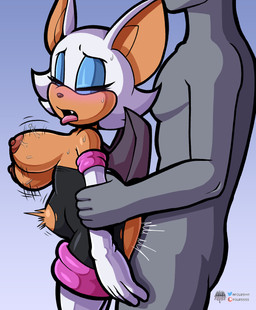 abdominal_bulge ahegao ambiguous_penetration anthro anthro_penetrated big_breasts blush bodily_fluids bouncing_breasts breasts bulge clothing eyes_closed female female_anthro female_on_human female_penetrated fur human_on_anthro human_penetrating human_penetrating_anthro human_penetrating_female interspecies looking_pleasured male male/female male_human male_on_anthro male_penetrating male_penetrating_anthro male_penetrating_female nipples penetration sex standing standing_sex sweat sweatdrop torn_clothing white_body white_fur fourssss sega sonic_the_hedgehog_(series) rouge_the_bat bat human mammal 2025 hi_res