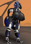 4_fingers anthro areola big_breasts big_butt big_nipples bionicle black_body black_nipples blue_eyes boots breasts butt claws clothing curvy_female curvy_figure cybernetics detailed_background female fingers footwear front_view genitals grey_body hair hand_on_hip hi_res high_heeled_boots high_heels huge_breasts huge_butt huge_thighs humanoid lego legwear long_hair machine mantrinrus nipples not_furry nude pussy robot robot_humanoid roodaka seductive shadow small_waist solo standing thick_thighs vortixx wide_hips
