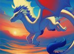 ambiguous_gender blue_frill blue_mane cloud ear_frill feral flying frill_(anatomy) mane membrane_(anatomy) membranous_wings mouth_closed scales side_view sky solo sun tail tail_tuft tuft white_body white_scales wings yellow_eyes mylafox mythology rooth dragon mythological_creature mythological_scalie scalie 2023 dated