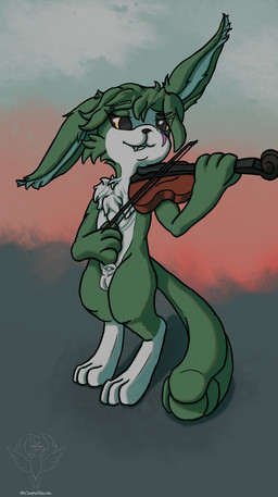 3_toes 4_fingers anthro balls bowed_string_instrument feet fingers fluffy genitals male musical_instrument paws simple_background smile solo string_instrument tail toes unusual_anatomy unusual_tail violin kaonari dust:_an_elysian_tail veli_(character) bat demon mammal nimbat absurd_res hi_res