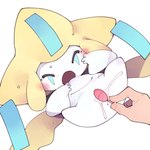 1:1 absurd_res ambiguous_gender anus blush bodily_fluids duo egg_vibrator eyes_closed female generation_3_pokemon genital_fluids hi_res human humanoid jirachi legendary_pokemon mammal nintendo pokemon pokemon_(species) sex_toy vaginal_fluids vibrator white_body yellow_body youjomodoki