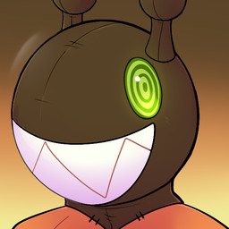 antennae_(anatomy) anthro gradient_background green_eyes hypnosis looking_at_viewer male mind_control plushie ringed_eyes seam_(sewing) sharp_teeth simple_background smile solo stitch_(sewing) teeth toothy_grin rindeadsong nintendo pokemon ax&l_(crowbrainer) animate_inanimate farigiraf generation_2_pokemon generation_9_pokemon girafarig giraffe giraffid hybrid_pokemon living_plushie mammal pokemon_(species) 1:1 headshot_portrait icon portrait