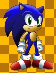5_fingers anthro blue_body blue_fur blue_hair clothing conjoined_eyes eulipotyphlan fingers fur gloves green_eyes hair handwear hedgehog looking_at_viewer male mammal sega side_mouth solo sonic_the_hedgehog sonic_the_hedgehog_(series) sonictopfan