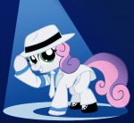 cosplay female feral quadruped solo tail young young_female young_feral tranquilmind friendship_is_magic hasbro michael_jackson my_little_pony smooth_criminal michael_jackson_(character) sweetie_belle_(mlp) equid equine horse mammal pony hi_res