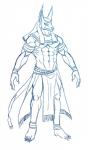 anthro egyptian male muscular muscular_anthro muscular_male solo e1ectronicchimera egyptian_mythology middle_eastern_mythology mythology anubis anubian_jackal canid canine canis deity jackal mammal blue_and_white digital_media_(artwork) monochrome sketch