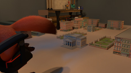 anthro brown_body brown_fur butt dipstick_tail fluffy fluffy_tail fur gaming_chair male markings miniature_model nude orange_body orange_fur solo tail tail_markings rayverak disney zootopia nick_wilde canid canine fox mammal red_fox true_fox 16:9 3d_(artwork) blender_(artwork) digital_media_(artwork) widescreen