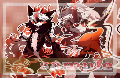 3_horns anthro big_eyes biped black_body black_fur cute_fangs fangs fur horn kemono male multi_horn red_eyes slim_anthro slim_male solo teeth white_body white_fur white_hait hlg7777 mythology dragon furred_dragon furred_scalie mythological_creature mythological_scalie scalie 2020 absurd_res hi_res
