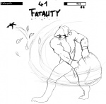 anthro beak clothing duo fatality fight gui hat headgear headwear male nightcap pajamas parody pillow pillow_fight solo_focus queblock mortal_kombat ruby_quest ace_(rq) jay_(rq) avian bird black_and_white digital_drawing_(artwork) digital_media_(artwork) line_art monochrome