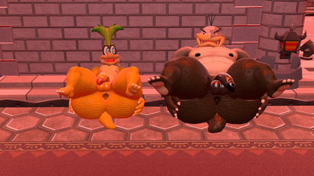 anthro anus balls belly big_butt butt duo genitals huge_butt male nipples nude overweight pecs penis smile smug spread_anus spread_butt spreading thick_thighs kanebrentkoopa tecbuttlovefa mario_bros mythology nintendo iggy_koopa koopaling morton_koopa_jr. dragon dragon_koopa koopa mythological_creature mythological_scalie reptile scalie turtle 16:9 2026 3d_(artwork) 4k absurd_res digital_media_(artwork) hi_res source_filmmaker_(artwork) widescreen brother_(lore) brothers_(lore) sibling_(lore)