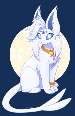 accessory ambiguous_gender blue_eyes blue_inner_ear ear_piercing ear_ring feral forehead_gem forked_tail fur gem hair mouth_closed piercing ring_piercing side_view sitting solo tail unusual_anatomy unusual_tail white_body white_ears white_fur white_hair bloominglynx nintendo pokemon eeveelution espeon generation_2_pokemon pokemon_(species) absurd_res alpha_channel hi_res signature