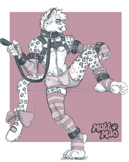 4_toes 5_fingers ankle_cuffs anthro arm_on_knee arm_strap arm_warmers armwear athletic athletic_anthro athletic_male bedroom_eyes body_hair border bowtie_on_tail bulge cheek_tuft chest_harness chin_tuft clothed clothing collar cuff_(restraint) digitigrade ear_piercing ear_ring facial_tuft feet fingers happy_trail harness head_tuft holding_leash holding_object leash leg_warmers legwear leopard_spots logo looking_at_viewer male multiple_ear_ring narrowed_eyes pawpads paws piercing raised_leg restraints ring_piercing seductive side_eye simple_background sitting smile solo spots spread_legs spreading tail tattoo toes topless tuft underwear whisker_spots white_border wrist_cuffs muttmilo therris amur_leopard felid leopard mammal pantherine 2021 artist_logo dated digital_drawing_(artwork) digital_media_(artwork) guide_lines hi_res shaded simple_shading smaller_version_at_source