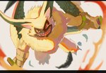 angry anthro claws flying fur long_ears male orange_eyes sharp_teeth solo teeth winged_arms wings yellow_body yellow_fur apple05012 bandai_namco digimon digimon_ghost_game digimon_(species) lamortmon monster hi_res