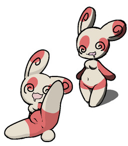 anthro anus bodily_fluids breasts chibi drooling female genitals nude open_mouth saliva simple_background smile solo spiral spiral_eyes spread_legs spreading tail vulva white_background caffrain nintendo pokemon generation_3_pokemon pokemon_(species) spinda aliasing binary_drawing digital_drawing_(artwork) digital_media_(artwork)