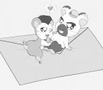 balls clothing duo envelope erection fellatio hat headgear headwear male male/male open_mouth oral penile penis semi-anthro sex simple_background nivy_(artist) hamtaro_(series) boss_(hamtaro) jingle_(hamtaro) cricetid hamster mammal rodent monochrome