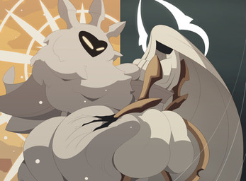 big_butt breasts butt duo female fur looking_at_another motion_lines rear_view thread wings veskorart hollow_knight:_silksong hollow_knight_(franchise) team_cherry grand_mother_silk radiance_(hollow_knight) arthropod deity insect lepidopteran moth 2025 absurd_res hi_res