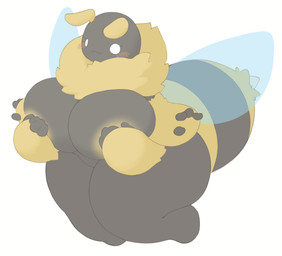 4_arms 4_fingers :3 antennae_(anatomy) anthro areola arthropod_abdomen barefoot big_breasts biped black_body blush blush_lines breasts closed_smile covering covering_self eyelashes featureless_crotch featureless_feet feet female fingers front_view huge_breasts huge_thighs insect_wings mouth_closed multi_arm multi_limb multicolored_body neck_tuft non-mammal_breasts nude nude_female simple_background simple_eyes smile solo stinger thick_thighs three-quarter_view tuft two_tone_body white_background wide_hips wings white_slime_(artist) arthropod bee hymenopteran insect 2025 digital_drawing_(artwork) digital_media_(artwork) hi_res