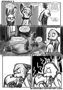anthro blush bodily_fluids boxers_(clothing) clothed clothing collar crossed_arms dialogue duo electrocution female humor kissing male male/female shock_collar speech_bubble sweat sweatdrop tears text topless underwear bluedouble disney zistopia zootopia judy_hopps nick_wilde canid canine fox lagomorph leporid mammal rabbit red_fox true_fox 2017 absurd_res comic english_text greyscale hi_res monochrome url