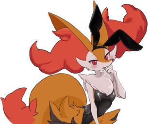 3_fingers accessory ambiguous_anthro ambiguous_gender anthro arm_tuft big_tail biped black_body black_fur blush blush_lines breasts bunny_costume cheek_tuft chest_tuft clothed clothed_anthro clothed_female clothing costume cute_fangs dipstick_tail eyelashes facial_tuft fake_ears fake_rabbit_ears fangs female fingers front_view fully_clothed fully_clothed_anthro fully_clothed_female fur hair_accessory hairband hip_tuft inner_ear_fluff leaning leaning_forward leotard looking_at_viewer markings multicolored_body multicolored_fur open_mouth orange_body orange_eyes orange_fur orange_inner_ear_fluff orange_nose orange_tail_tip pointy_ears prick_ears shoulder_tuft simple_background small_breasts solo standing tail tail_markings tapering_snout teeth three-quarter_view tuft two_tone_tail white_background white_body white_fur yellow_body yellow_fur yellow_tail worm1 nintendo pokemon braixen canid generation_6_pokemon mammal pokemon_(species) 2026 absurd_res cel_shading colored digital_drawing_(artwork) digital_media_(artwork) half-length_portrait hi_res portrait shaded