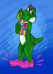 anthro bottomless clothed clothing footwear genitals male partially_clothed penis shoes solo teeth kaboozey animal_crossing nintendo boots_(animal_crossing) crocodilian reptile scalie 2020 hi_res