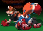 anthro claws clothing dialogue female male mid_transformation mind_control pawpads paws possession solo text transformation underwear valentine_(basicbeatz) catmonkshiro fan_character canid canine fox human mammal english_text hi_res