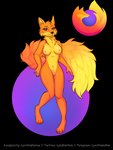 anthro breasts browser female fluffy genitals nipples nude paws pose pussy solo tail cynthiafeline firefox mozilla foxkeh canid canine canis fox mammal wolf absurd_res hi_res pinup