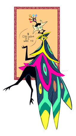 3_toes 4_eyes ambiguous_gender black_body black_eyes cloak clothing crossed_legs feet green_eyes multi_eye multicolored_clothing purple_eyes sitting solo talking_to_viewer text toes unusual_anatomy unusual_eye_placement zubayy floraverse andre_(floraverse) avian humanoid 2019 digital_drawing_(artwork) digital_media_(artwork) english_text hi_res signature male_(lore)