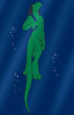animal_genitalia anthro backpack balls bubble dreadlocks genital_slit genitals green_balls male navel nude simple_background smile solo swimming underwater water x231 modo_tu_(character) lizard reptile scalie 2015 digital_media_(artwork) hi_res
