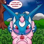 1:1 absurd_res blue_body brother_(lore) brother_and_sister_(lore) cunnilingus dialogue digital_media_(artwork) dominant dominant_female duo_focus ellipsis english_text female female_penetrated female_pov first_person_view fur generation_1_pokemon generation_3_pokemon group hi_res holding_feet internal latias latios legendary_pokemon looking_at_another male male/female mew_(pokemon) multicolored_body nintendo oral penetration pink_body pink_fur pokemon pokemon_(species) red_body sex shani_(suiro) short_story sibling_(lore) sister_(lore) size_difference small_dom_big_sub story story_in_description suiro sunil_(suiro) symmetry text two_tone_body vaginal vivi_(suiro) white_body