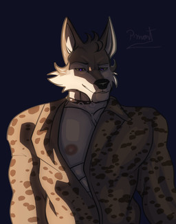 anthro barazoku clothed clothing collar collar_only evil_face evil_grin looking_down male muscular muscular_anthro muscular_male nipples nude parody pecs smile solo pinumontbalou epic_games fortnite kamen_rider kamen_rider_ryuki wendell_(fortnite) canid canine canis mammal wolf hi_res