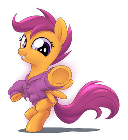 2014 clothing cub equine female feral friendship_is_magic fur hair happy horse looking_at_viewer mammal my_little_pony orange_fur pegasus plain_background pony purple_eyes purple_hair scootaloo_(mlp) smile solo stoic5 white_background wings young
Rating: Safe
Score: 3
User: lemongrab
Date: March 13, 2014