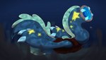 eyes_closed happy open_mouth star_pattern underwater water .f_9578 nintendo pokemon eelektross generation_5_pokemon pokemon_(species) hi_res