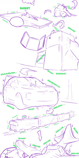 aircraft airplane appliance beverage_can car close-up digestion_sequence directional_arrow electronics female feral feral_pred fridge key kitchen_appliance obese obese_feral object_vore onomatopoeia overweight overweight_feral sequential_arrow size_difference smaller_pred solo sound_effects television text train vehicle vore weight_gain window kritko avian bird corvid magpie_(corvid) oscine passerine 1:3 2022 absurd_res comic hi_res sequence sketch