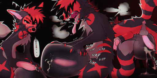 anthro balls bodily_fluids breath breeding_mount claws cum cumshot ear_piercing ejaculation erection excessive_cum excessive_genital_fluids facial_piercing fluffy genital_fluids genitals hair humanoid_genitalia male mastectomy_scar mohawk nude orgasm panting penetrable_sex_toy penetration penile penis piercing precum scar sex_toy simple_background solo sound_effects speech_bubble tail tongue wuff34 canid canine mammal absurd_res digital_media_(artwork) hi_res trans_(lore) trans_man_(lore)