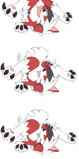 3_fingers 3_toes animal_genitalia animal_penis anthro anus autofellatio balls black_body black_fur blush blush_lines bodily_fluids butt canine_genitalia canine_penis claws cum cum_in_mouth cum_in_own_mouth cum_in_self cum_inside cum_on_chest cum_on_own_chest cum_on_self ejaculation erection eyes_closed feet finger_claws fingers fur genital_fluids genitals knot knotted_penis looking_at_viewer lying male masturbation multicolored_body multicolored_fur on_back oral oral_masturbation pawpads penile penile_masturbation penis red_body red_fur solo sweat sweatdrop toe_claws toes upside_down_autofellatio white_body white_fur starbow nintendo pokemon generation_7_pokemon lycanroc midnight_lycanroc pokemon_(species) absurd_res comic hi_res long_image tall_image