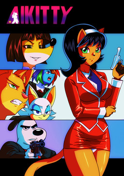 anime_style bottomwear clothing delmogeny_uniform female green_eyes group gun looking_at_viewer male panties ranged_weapon retro_anime_style skirt smile underwear weapon kato777 agent_aika dreamworks friendship_is_magic hasbro looney_tunes my_little_pony nickelodeon sega sonic_the_hedgehog_(series) t.u.f.f._puppy the_bad_guys warner_brothers claudette_dupri diane_foxington dudley_puppy kitty_katswell rainbow_dash_(mlp) rouge_the_bat bat canid canine canis domestic_cat domestic_dog equid equine felid feline felis fox horse mammal pony absurd_res comic cover hi_res