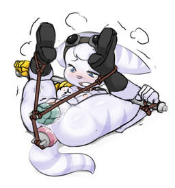 anal anal_penetration anthro arms_tied bdsm blue_eyes blush bodily_fluids boots boots_only bound clenched_teeth clothing crying double_penetration female footwear footwear_only forced fully_bound genitals hands_tied kemono legs_tied looking_pleasured lying mostly_nude nude on_back penetration prosthetic prosthetic_arm prosthetic_limb scared sex_toy shoes solo spread_legs spreading stripes tears teeth vaginal vaginal_penetration vulva maximumpingas ratchet_and_clank sony_corporation sony_interactive_entertainment rivet_(ratchet_and_clank) lombax mammal hi_res