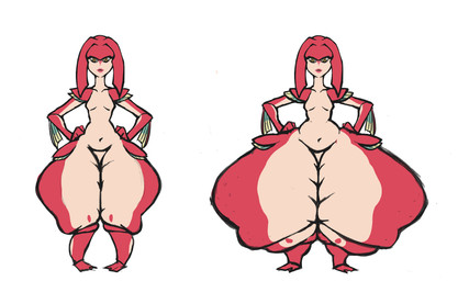 arm_fin before_and_after belly biped breasts clothing expansion fat_legs featureless_breasts featureless_crotch feet female fin front_view hands_on_hips hip_expansion hip_fins huge_hips huge_thighs hyper hyper_hips hyper_thighs leg_rolls legwear lips looking_at_viewer membrane_(anatomy) navel nude obese obese_female obese_humanoid overweight overweight_female overweight_humanoid shoulder_fins small_breasts solo standing thick_thighs thigh_highs toes webbed_feet weight_gain wide_hips yellow_eyes oda-lee breath_of_the_wild nintendo the_legend_of_zelda mipha animal_humanoid aquatic aquatic_humanoid fish fish_humanoid humanoid zora 2020 full-length_portrait hi_res portrait