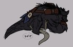 ambiguous_gender black_hair bone brown_body brown_skin duo hair horn long_tail male pawpads scabbard scar size_difference skull spikes tail rgb_(artist) tales_of_arcadia trollhunters bular iluka monster moschus_troll troll_(mythology) hi_res