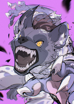 4_fingers 4_toes amber_eyes anthro biped blue_body blue_fur blue_spots brown_hair claws ear_piercing ear_ring fangs feet finger_claws fingerpads fingers foreshortening front_view fur grey_body grey_fur gums hair inner_ear_fluff looking_at_viewer male motion_lines nude nude_anthro nude_male open_mouth pawpads piercing pink_background pink_pawpads pose pupils ring_piercing ringed_iris simple_background slit_pupils solo spots spotted_arms spotted_legs teeth toe_claws toes tongue_showing tuft white_inner_ear_fluff white_sclera yellow_eyes yellow_pupils chiayeeee hyena mammal 2025 chromatic_aberration digital_drawing_(artwork) digital_media_(artwork) hi_res