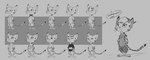 3_toes anthro backwards_baseball_cap backwards_hat barefoot baseball_cap claws clothing collar dialogue feet female frown hat headgear headwear jewelry necklace plantigrade shock_collar solo text toes whiskers young young_anthro ruffu disney zootopia fan_character pepper_(ruffu) felid jaguar mammal pantherine english_text greyscale hi_res model_sheet monochrome