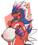 anthro belly big_belly blue_body blue_feathers breasts feathers featureless_breasts featureless_crotch female head_feathers membrane_(anatomy) navel non-mammal_breasts nude outie_navel pregnant pregnant_anthro pregnant_female red_body red_scales scales solo standing webbed_hands wheel dima_(artist) mythology nintendo pokemon ancient_pokemon apex_build_koraidon dragon generation_9_pokemon koraidon legendary_pokemon mythological_creature mythological_scalie paradox_pokemon pokemon_(species) scalie hi_res